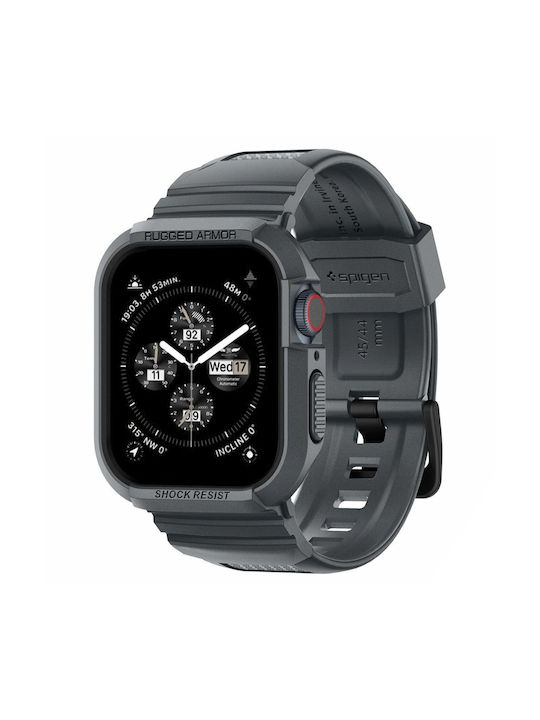 Spigen Rugged Armor ”pro” Silicone Case in Gray color for Apple Watch 4 / 5 / 6 / 7 / 8 / 9 / SE.