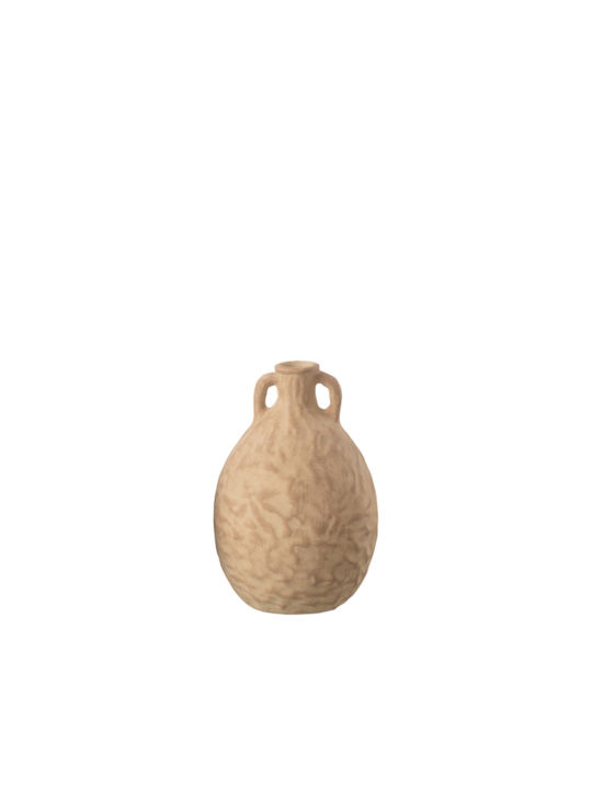 Decorative Vase Ceramic Beige 21x21cm 1pcs