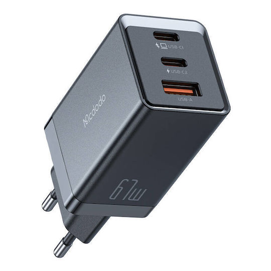Mcdodo Φορτιστής Χωρίς Καλώδιο GaN 67W Power Delivery Μαύρος (Ch-1541)