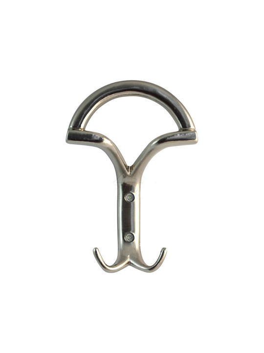 Viobrass Wooden Wall Hanger Silver 1pc