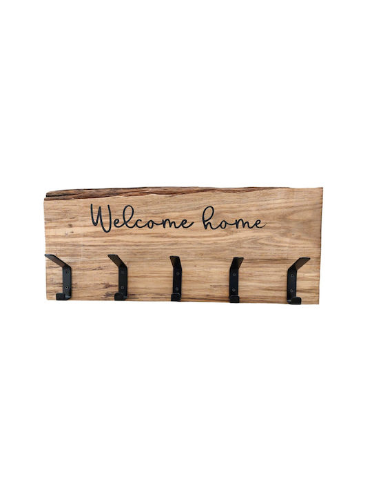 Wooden Wall Hanger Brown 55x23cm 1pc