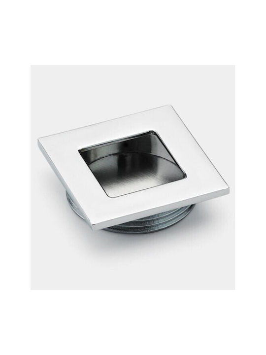 Finetto Knob Furniture Flush Handle made of Metallic in Silver Color D35mm 243-3038#BSN## 1pcs