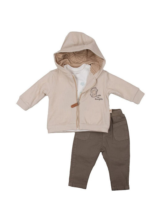 Anna Babba Kids Set with Pants Winter 3pcs Beige