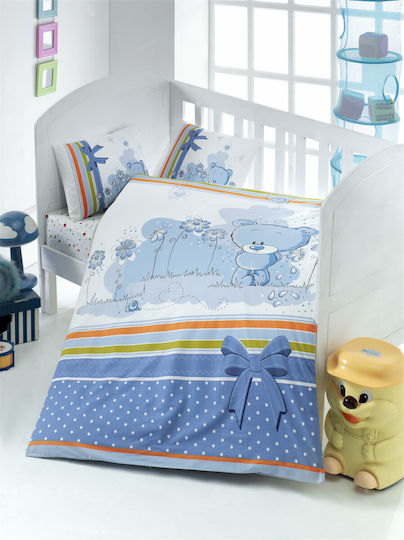 Babytale Set Copertă de Pătuț cu Față de Pernă Albastru 100x150cm.