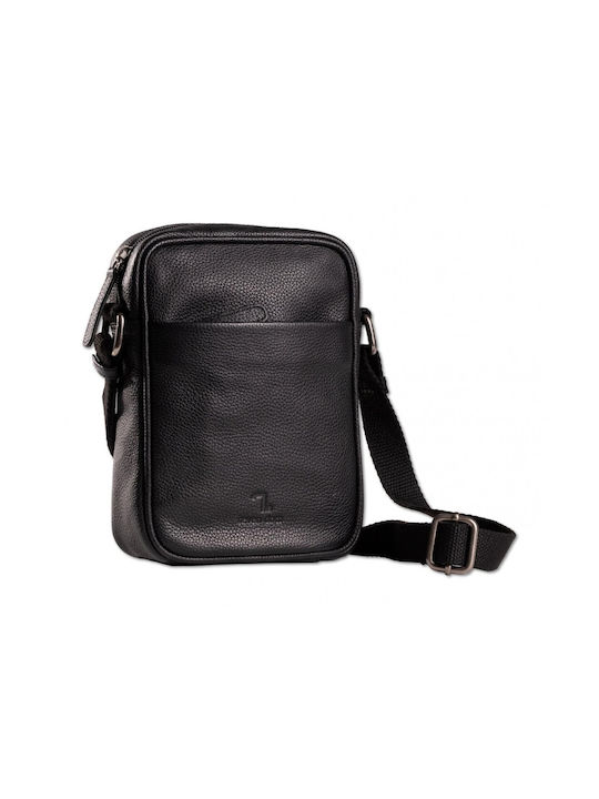 7.Dots Leather Shoulder / Crossbody Bag with Zipper & Adjustable Strap Black 16x5x21cm EARTH-