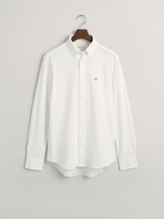 Gant Herrenhemd Langärmelig Baumwolle Weiß