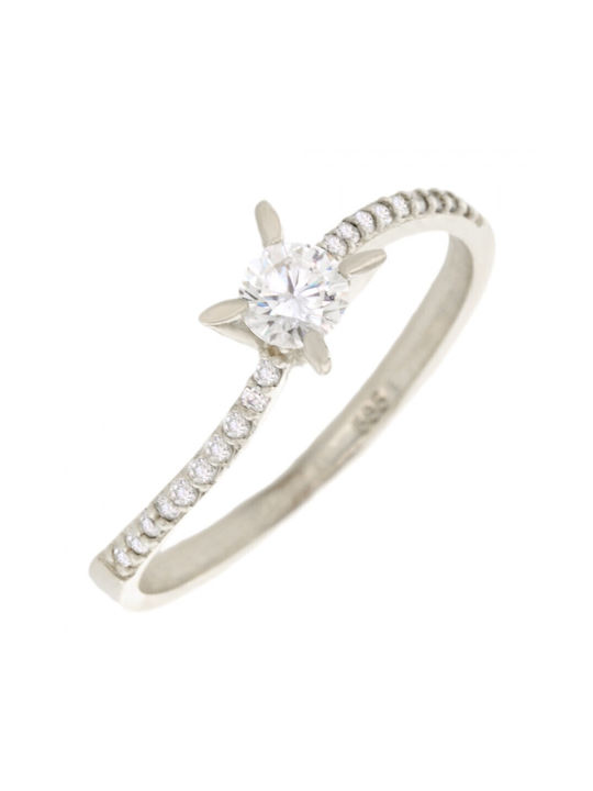 Velegrakis Single Stone from White Gold 14K