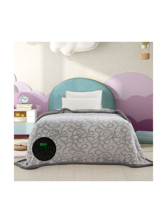 Palamaiki Κουβέρτα Fleece Luminous Trip Φωσφορίζουσα Γκρι 160x220εκ.
