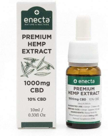 Enecta Premium Hemp Extract Ulei de canabis pentru reducerea anxietății 1000mg cu 10% CBD 10ml