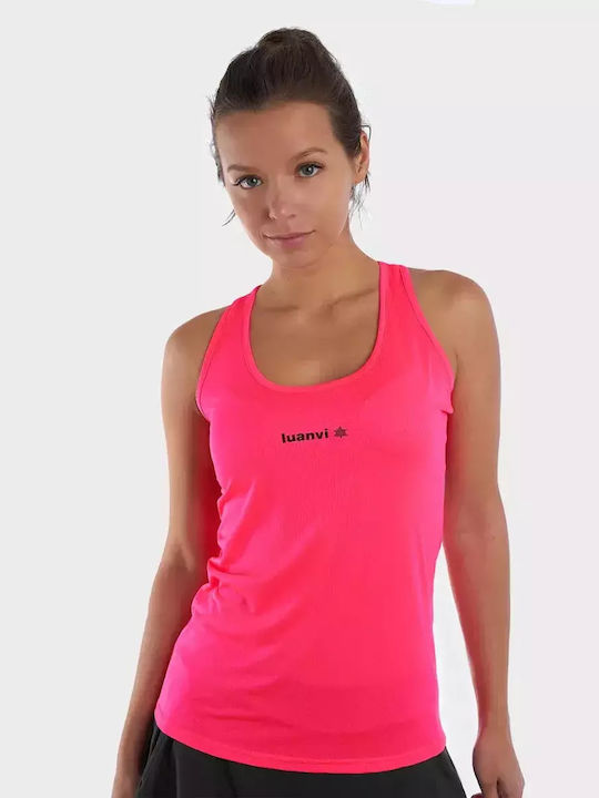 Luanvi Women's Athletic Blouse Sleeveless Fast Drying Coral