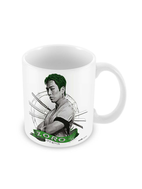 Grupo Erik One Piece Netflix Roronoa Zoro Mug Ceramic White 320ml 1pcs