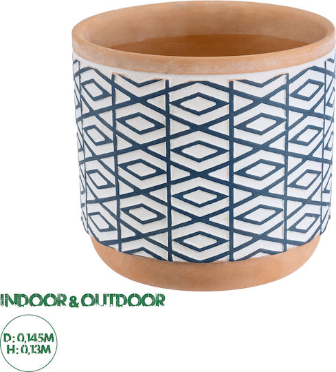 GloboStar Artificial Garden Kolkata Planter Ceramic White 14.5x14.5x13cm.