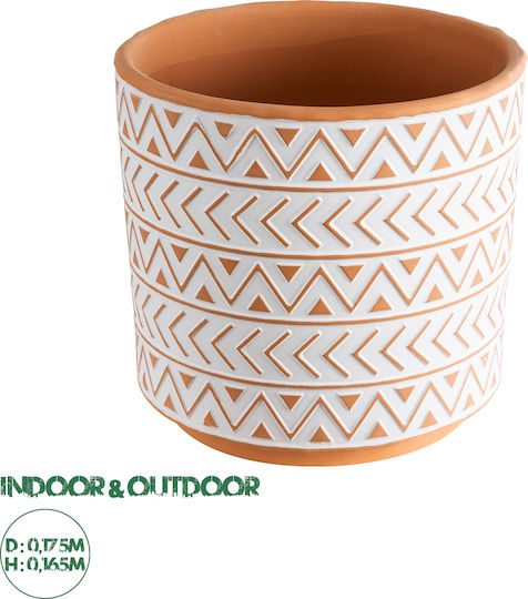 GloboStar Ghiveci Ceramică Alb 17.5x17.5x16.5εκ.