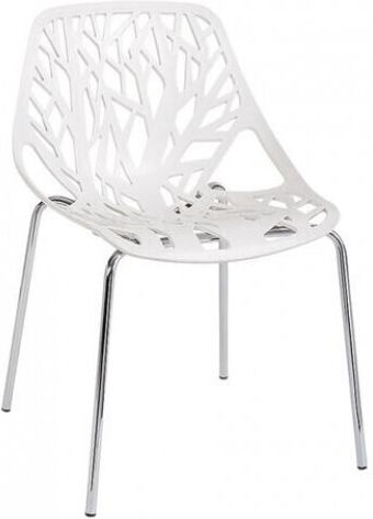 Outdoor-Stuhl Polypropylen Neli Silber 54x51x81εκ.
