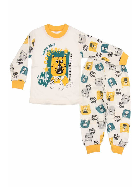 Supermini Pijama pentru copii De iarnă De bumbac YELLOW