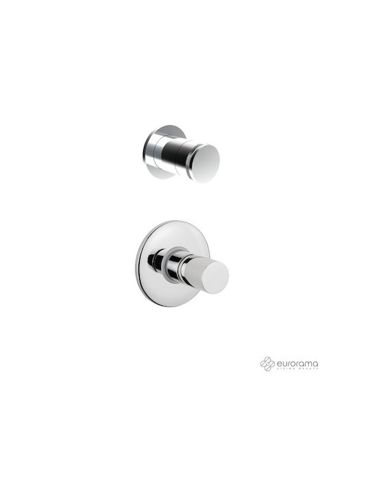 Eurorama Built-in Mixer & Diverter Set for Shower 3 Exits Silver