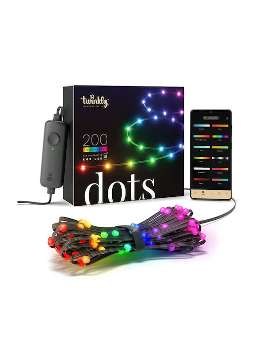 Twinkly Dots Στεγανή Smart Γιρλάντα Φωτισμού LED IP44 10m με 200 Λαμπάκια RGB