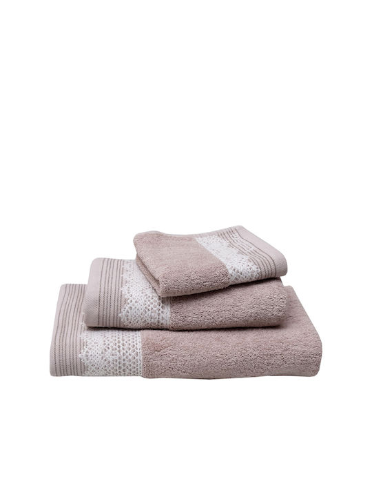 Anna Riska 3pc Bath Towel Set Karla 419433 2 Beige Weight 600gr/m²