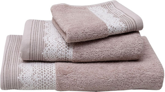 Anna Riska Set of Towels 3 pcs Karla 2 Beige Weight 600gr/m² Anna Riska Set of Towels 3 pcs Karla 2 Beige Weight 600gr/m²