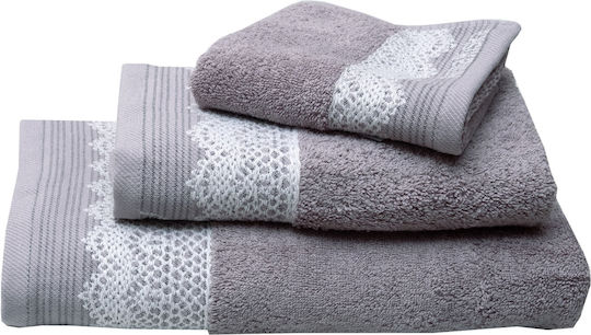 Anna Riska Karla Hand Towels 4 Grey 3 Pieces Weight 600gr/m²