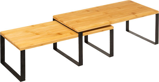 5Five Επιτραπέζια Βάση Ξύλινη 40x19.4x15.5εκ. 2τμχ Καφέ
