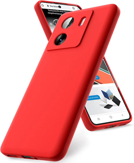 Orso Rubber Silk Back Cover Σιλικόνης Κόκκινο (Poco C65)