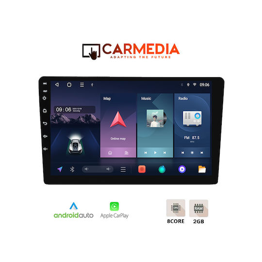Carmedia Ηχοσύστημα Αυτοκινήτου (Bluetooth/USB/WiFi/GPS/Apple-Carplay/Android-Auto/CD) με Οθόνη Αφής 10"