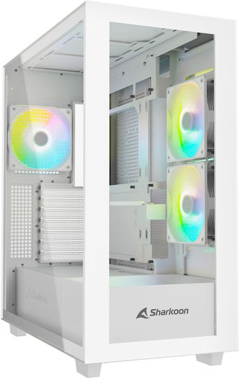 Sharkoon Rebel C60 RGB Gaming Midi Tower Computer Case with Side Window White