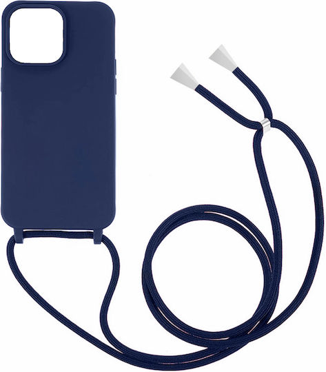 Green On Back Cover Silicon cu Curea Albastru marin (iPhone 15 Pro)