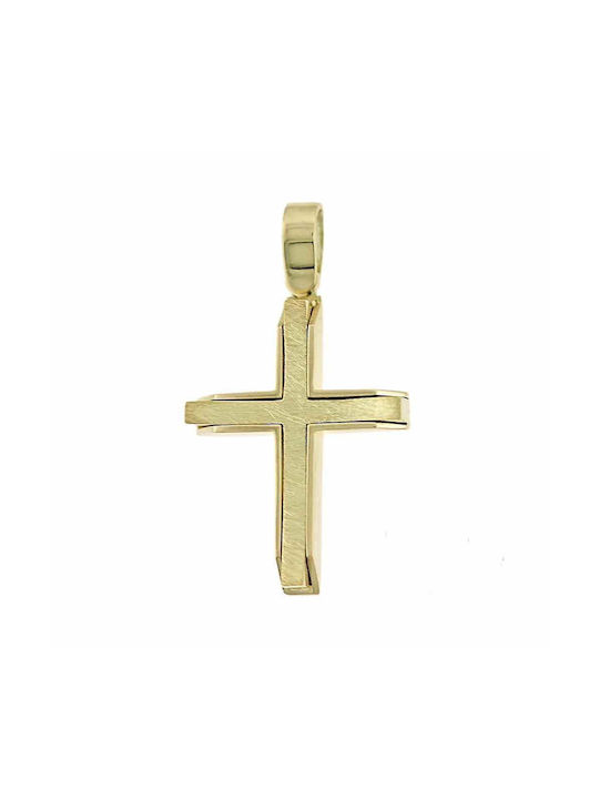 Herren Gold Kreuz 14K mit Kette