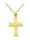 Herren Gold Kreuz 14K mit Kette