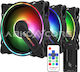 ABKONCORE ABKO-FAN-HURRICANE-3IN1-SYNC Ventilator Pentru Carcasă 120mm (1200rpm) cu Iluminare RGB și Conexiune 4-Pin PWM