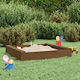 vidaXL Sandbox made of Wood 111x111x20cm. Brown