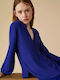 Emme Women's Blouse Long Sleeve Blue