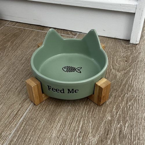 Keramik Schalen Futter & Wasser für Katze auf Basis von 250ml in Grün Farbe