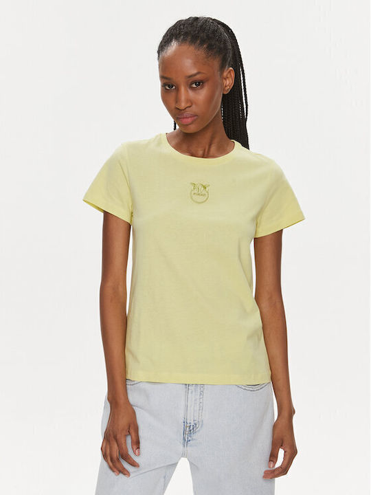 Pinko Γυναικείο Αθλητικό T-shirt Κίτρινο