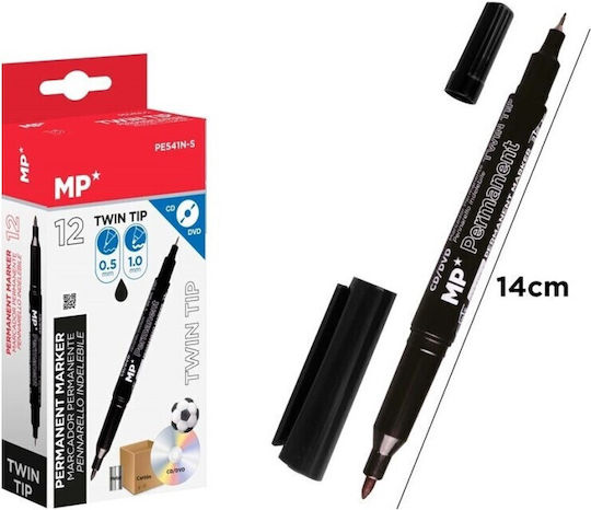 Madrid Papel Μαρκαδόρος για CD/DVD Μαύρος 0.5mm