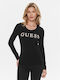 Guess J1314 Damen Bluse Baumwolle Langärmelig Black