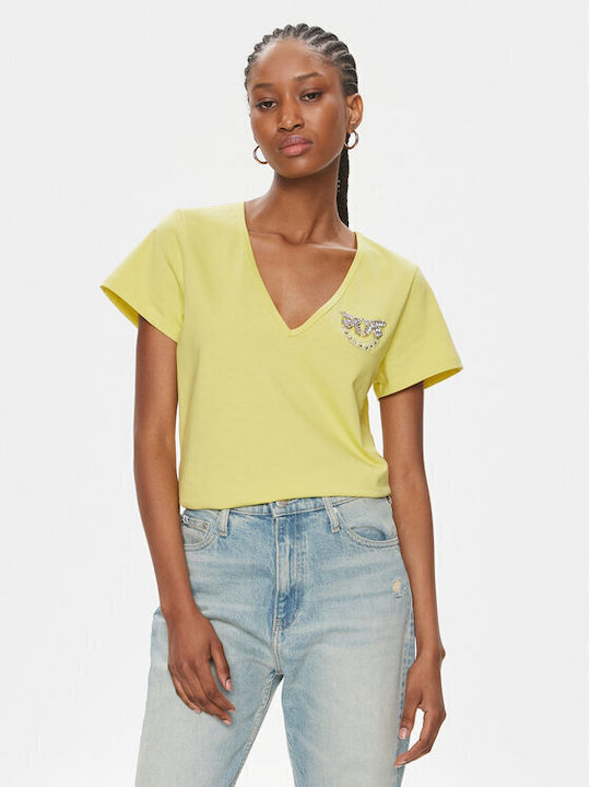 Pinko Γυναικείο T-shirt Κίτρινο