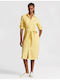 Ralph Lauren Midi Σεμιζιέ Φόρεμα Κίτρινο