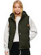 Everest Women's Short Puffer Jacket for Winter with Hood Khaki