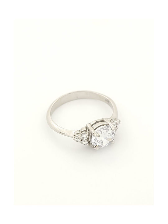 Anagnostakis Single Stone from White Gold 14K