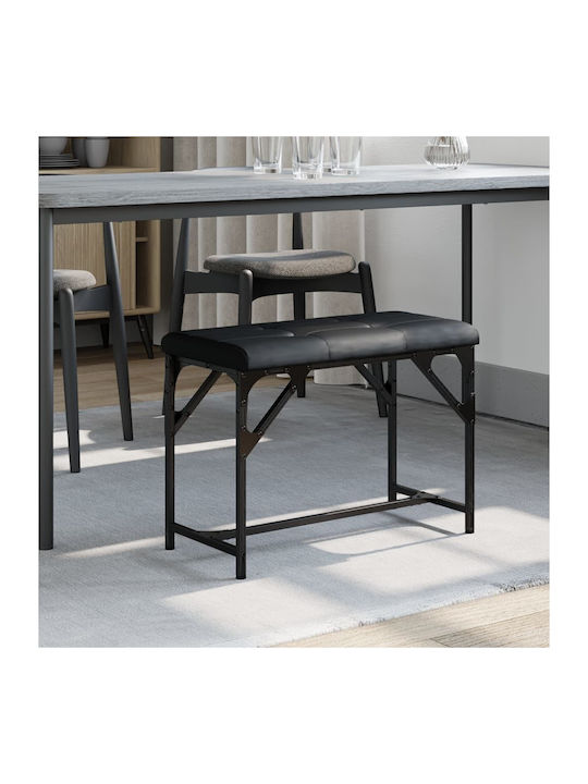 Dining Room Metallic Bench Black 62x32x45cm