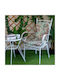 Be Comfy Garden Chair Cushion with Backrest Petrol Floral 45x48cm