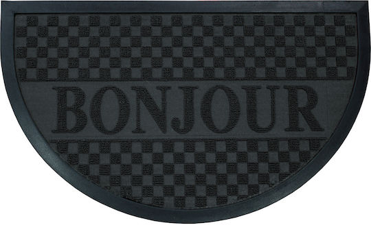 Douceur d'Intérieur Πατάκι Εισόδου Ημικυκλικό Bonjour Μαύρο 45x75εκ.
