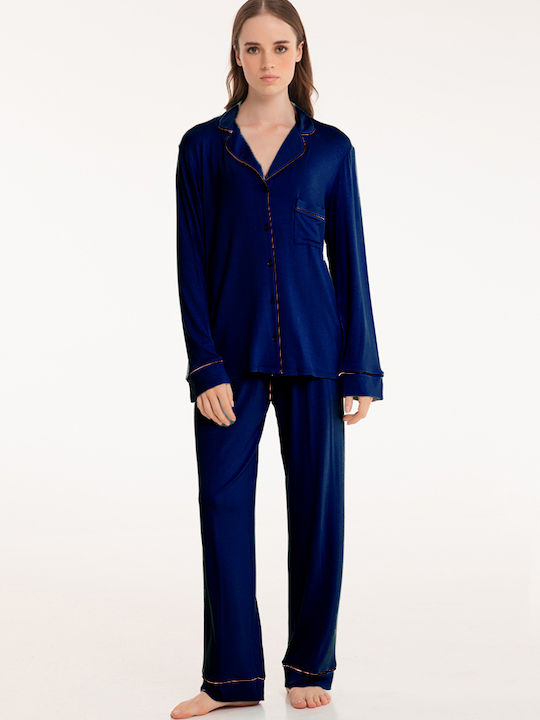 Pen-ky Winter Women's Pyjama Set Dark Blue