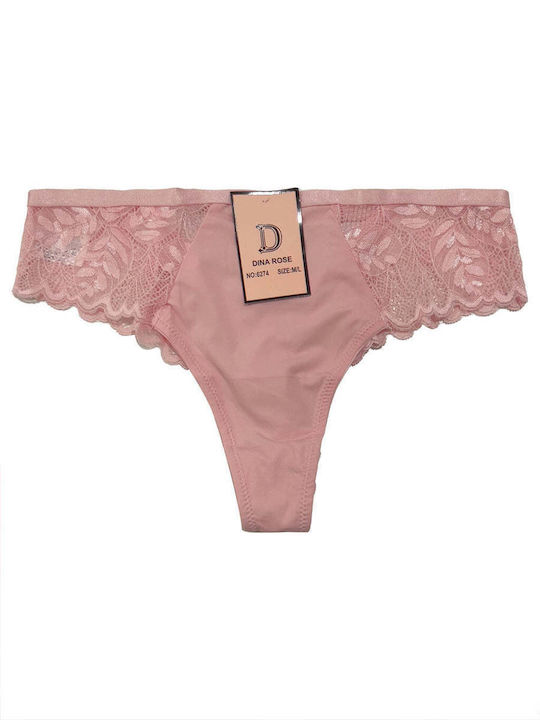 Ustyle Damen Brasilien mit Spitze Pink