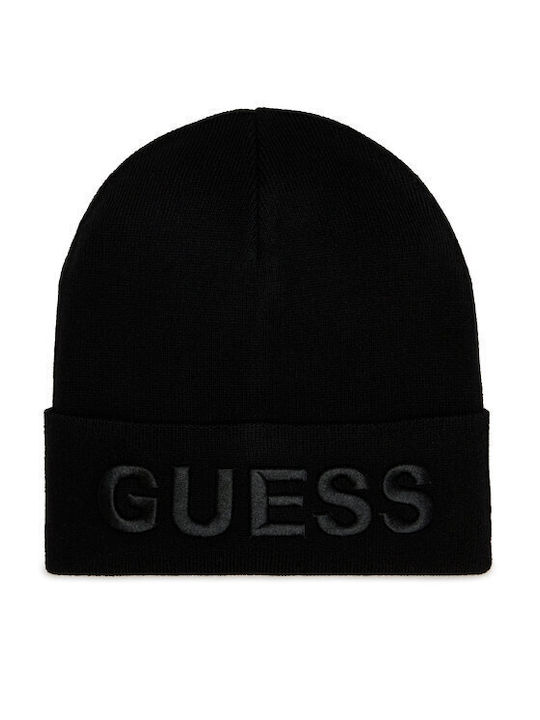 Guess Pol01 Beanie Unisex Beanie Knitted in Black color