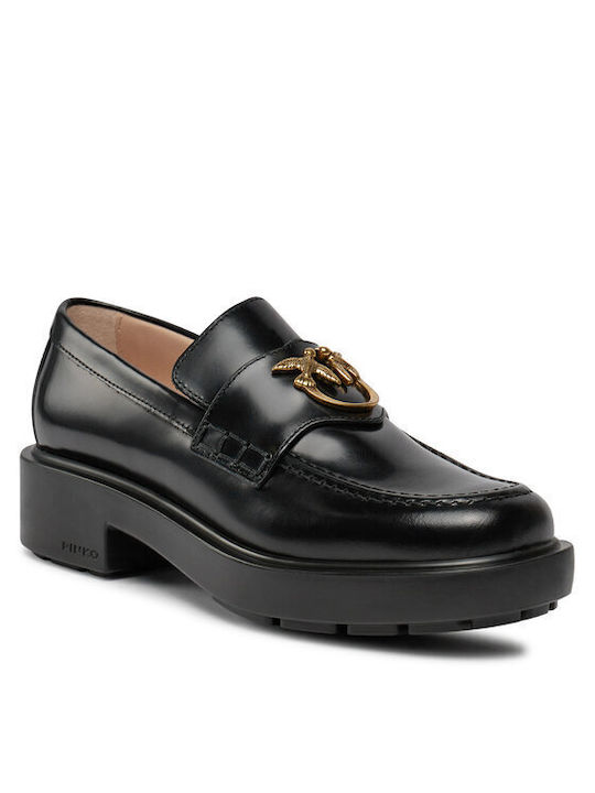 Pinko Women's Loafers in Black Color
