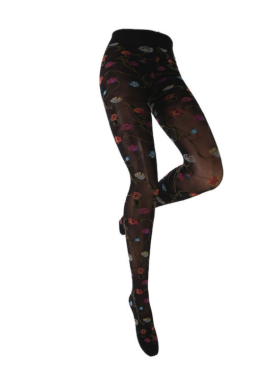 Trasparenze Women's Pantyhose 80 Den Black Floral